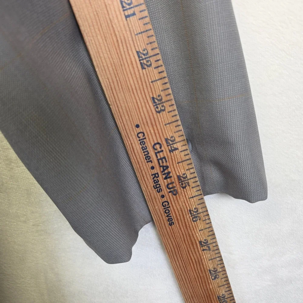 Bespoke Suit Mens 42‎ Jacket 36x32 Pants Gray Windowpane Formal Classic Business